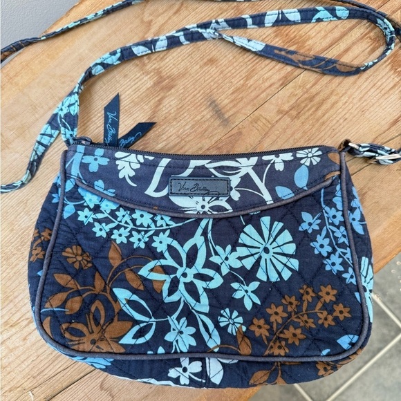 Vera Bradley Blue and Brown Floral Women's Little Cross Body Java Floral - Picture 2 of 4